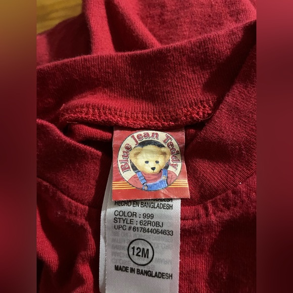 Blue Jean Teddy One Piece Long Sleeve With Snap Closure Size 12 months - Picture 8 of 16